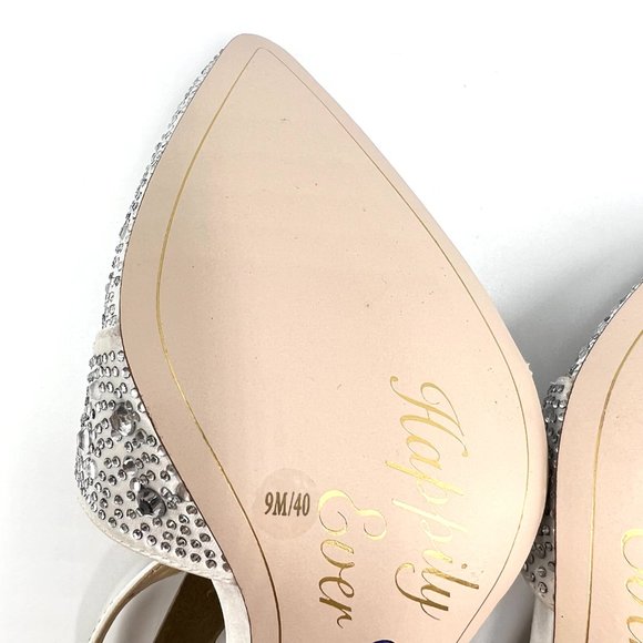 Jessica‎ Simpson Size 9 White Satin Stiletto Point Toe D'Orsay Heels Pumps Shoes - Picture 10 of 13